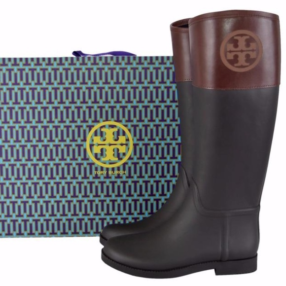 Brand NEW Almond Rubber Leather Rain Boots. - Picture 2 of 3